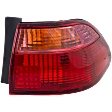 1998-1999 Honda Accord - Passenger Side, Outer Tail Light, with Bulb, Halogen, Clear and Red Lens, Sedan