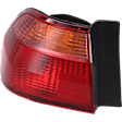 Driver Side, Outer Tail Light, with Bulb, Halogen, Clear and Red Lens, Sedan
