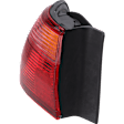 Driver Side, Outer Tail Light, with Bulb, Halogen, Clear and Red Lens, Sedan