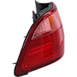 Driver Side, Outer Tail Light, with Bulb, Halogen, Clear and Red Lens, Sedan