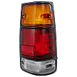 Passenger Side Tail Light, with Bulb, Halogen, Amber, Clear and Red Lens, With Black Trim