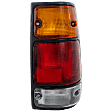 Passenger Side Tail Light, with Bulb, Halogen, Amber, Clear and Red Lens, With Black Trim