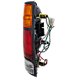 Passenger Side Tail Light, with Bulb, Halogen, Amber, Clear and Red Lens, With Black Trim