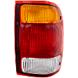 Passenger Side Tail Light, without Bulb, Halogen, Amber, Clear and Red Lens
