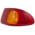 Passenger Side, Outer Tail Light, with Bulb, Halogen, Amber and Red Lens