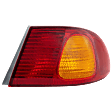 Passenger Side, Outer Tail Light, with Bulb, Halogen, Amber and Red Lens
