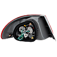 Passenger Side, Outer Tail Light, with Bulb, Halogen, Amber and Red Lens