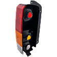 Passenger Side Tail Light, without Bulb, Halogen, Amber, Clear and Red Lens
