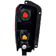 Passenger Side Tail Light, without Bulb, Halogen, Amber, Clear and Red Lens, CAPA CERTIFIED