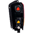 Driver Side Tail Light, without Bulb, Halogen, Amber, Clear and Red Lens, CAPA CERTIFIED