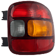 Passenger Side Tail Light, without Bulb, Halogen, Amber, Clear and Red Lens, Stepside
