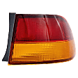 Passenger Side, Outer Tail Light, without Bulb, Halogen, Amber and Red Lens, Coupe