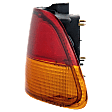 Passenger Side, Outer Tail Light, without Bulb, Halogen, Amber and Red Lens, Coupe