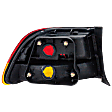 Passenger Side, Outer Tail Light, without Bulb, Halogen, Amber and Red Lens, Coupe