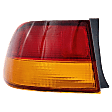 Driver Side, Outer Tail Light, without Bulb, Halogen, Amber and Red Lens, Coupe