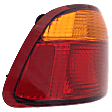 Driver Side, Outer Tail Light, without Bulb, Halogen, Amber and Red Lens, Sedan