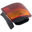 Driver Side, Outer Tail Light, without Bulb, Halogen, Amber and Red Lens, Sedan