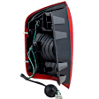Passenger Side Tail Light, with Bulb, Halogen, Clear and Red Lens, R5 Series, Production Date From December 1998
