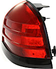 Passenger Side Tail Light, without Bulb, Halogen, Red Lens, Dual Bulb Type, With Black Molding, 8 Cyl., 4.6L Engine