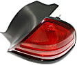 Passenger Side Tail Light, without Bulb, Halogen, Red Lens, Dual Bulb Type, With Black Molding, 8 Cyl., 4.6L Engine