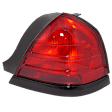 Passenger Side Tail Light, without Bulb, Halogen, Red Lens, Dual Bulb Type, With Black Molding, 8 Cyl., 4.6L Engine, CAPA Certified