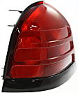 Driver Side Tail Light, without Bulb, Halogen, Red Lens, Dual Bulb Type, With Black Molding, 8 Cyl., 4.6L Engine