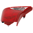 Passenger Side Tail Light, without Bulb, Halogen, Clear and Red Lens, Sedan