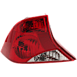 Driver Side Tail Light, without Bulb, Halogen, Clear and Red Lens, Sedan