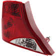 Driver Side Tail Light, without Bulb, Halogen, Clear and Red Lens, Sedan