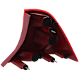 Driver Side Tail Light, without Bulb, Halogen, Clear and Red Lens, Sedan