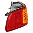 Driver Side Tail Light, with Bulb, Halogen, Amber and Red Lens, Japan/USA (FKI and NAL Brand) Built
