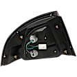 Passenger Side Tail Light, with Bulb, Halogen, Clear and Red Lens