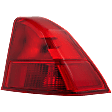 Passenger Side, Outer Tail Light, with Bulb, Halogen, Red Lens, Sedan