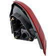 Driver Side, Outer Tail Light, with Bulb, Halogen, Red Lens, Sedan