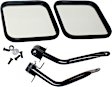 11001.07 Driver and Passenger Side RR Mirror Kits Mirror, Manual Adjust, Non-Heated, Non-Folding, Black, No Signal Light, No Memory, No Puddle Light, No Auto-Dim, No Blind Spot Feature