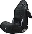 13235.01 Front Row Seat Cover, Black, Made of Fabric, Solid Design, High Back Bucket Fabric Seat Vest Series