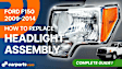 Driver Side Headlight, with Bulb, Halogen, Chrome Trim