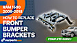 Front, Driver and Passenger Side, Inner Bumper Bracket; Bumper Bracket Kit, 2-Piece Bumper Type