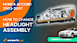 2003-2007 Honda Accord - Passenger Side Headlight, with Bulb, Halogen, Clear Lens