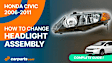 2006-2008 Honda Civic - Passenger Side Halogen Headlight, without Bulb, Clear Lens, Sedan