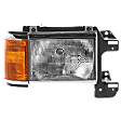 Passenger Side Headlight, with Bulb, Halogen, Clear Lens, with Chrome Trim