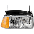 Passenger Side Headlight, with Bulb, Halogen, Clear Lens, Composite Type