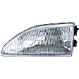 Driver Side Headlight, with Bulb, Halogen, Clear Lens, Except Cobra Model