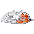 Driver Side Headlight, without Bulb, Halogen, Clear Lens, 4 Cyl., 1.6L Engine