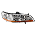 2001-2002 Honda Accord - Passenger Side Headlight, without Bulb, Halogen, Clear Lens, Chrome Interior, Coupe/Sedan
