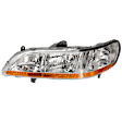 Driver Side Headlight, without Bulb, Halogen, Clear Lens, Chrome Interior, Coupe/Sedan
