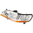 Driver Side Headlight, without Bulb, Halogen, Clear Lens, Chrome Interior, Coupe/Sedan