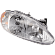 1998-2004 Chrysler Intrepid - Passenger Side Headlight, with Bulb, Halogen, Clear Lens, with Leveling