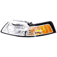 Driver Side Headlight, with Bulb, Halogen, Clear Lens, Chrome Interior, without Turn Signal Bulb