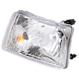 Driver Side Headlight, with Bulb, Halogen, Clear Lens, with Turn Signal bulb and Socket